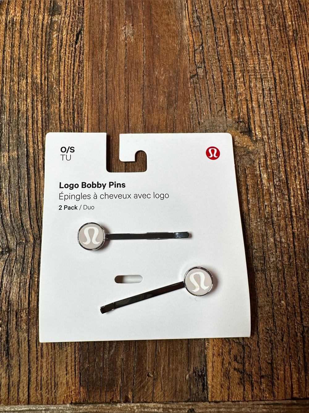 lululemon athletica light pink Logo Bobby Pins - 2 Pack